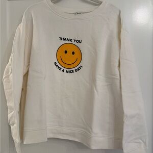 White Smiley Face Sweatshirt EUC XXL